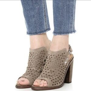 Rag & bone wyatt grey perforated suede sandal slingback size 6